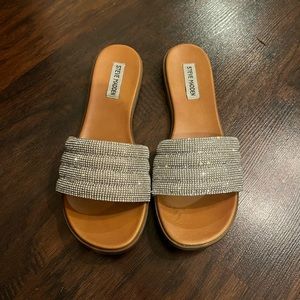 Steven Madden Darcy Sparkle Slide Flat Sandals, Size 10